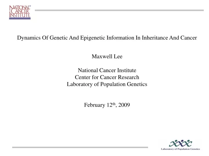 dynamics of genetic and epigenetic information