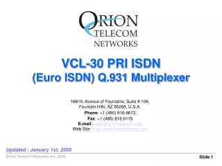 VCL-30 PRI ISDN  (Euro ISDN) Q.931 Multiplexer