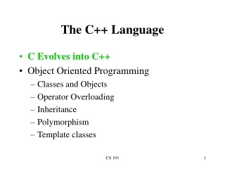 The C++ Language