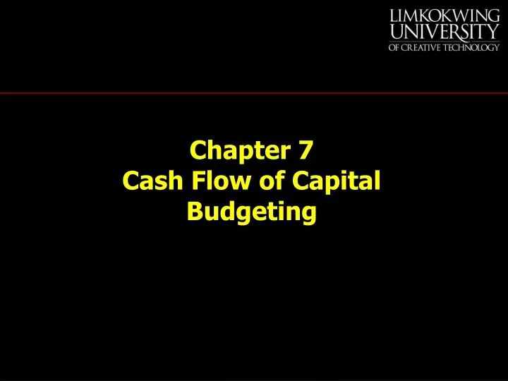 chapter 7 cash flow of capital budgeting