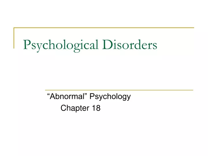 psychological disorders