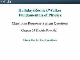 Halliday/Resnick/Walker Fundamentals of Physics