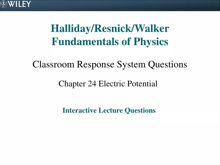 halliday resnick walker fundamentals of physics