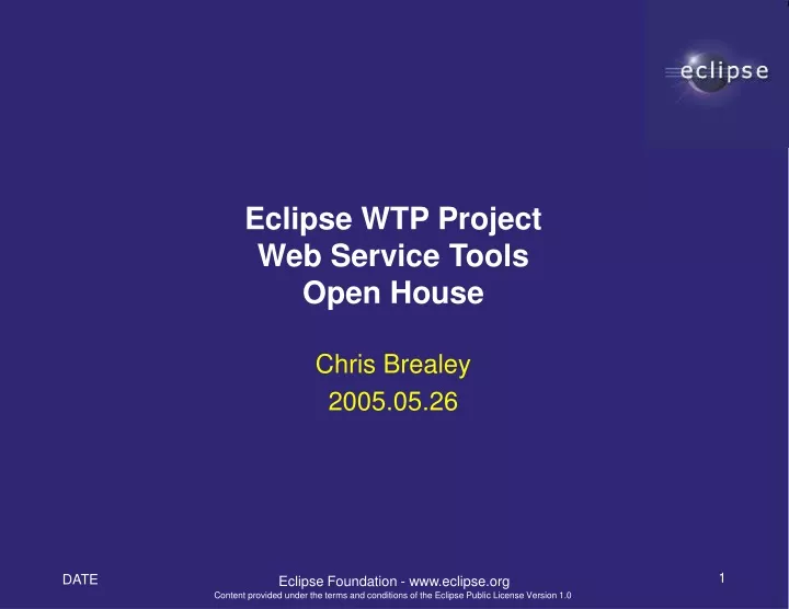 eclipse wtp project web service tools open house