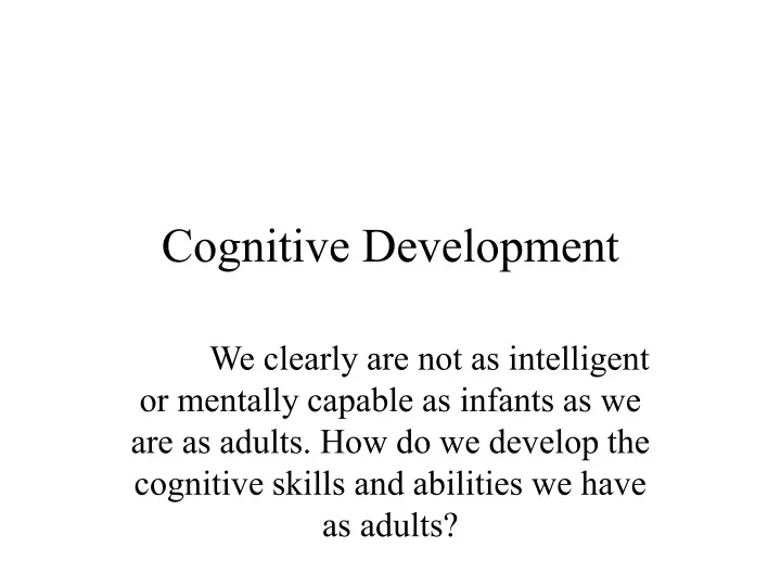 cognitive development
