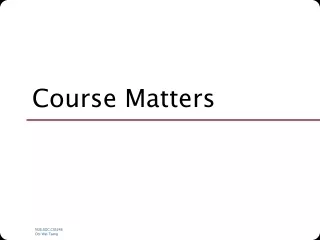 Course Matters