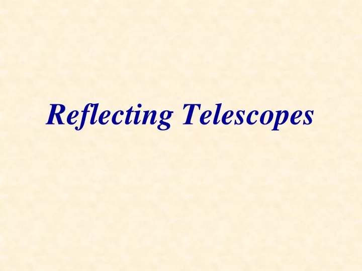 reflecting telescopes