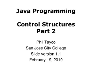 Java Programming Control Structures Part 2