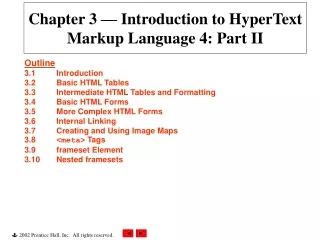 Chapter 3 — Introduction to HyperText Markup Language 4: Part II