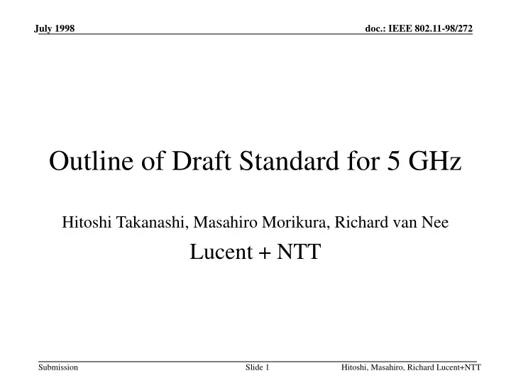 outline of draft standard for 5 ghz
