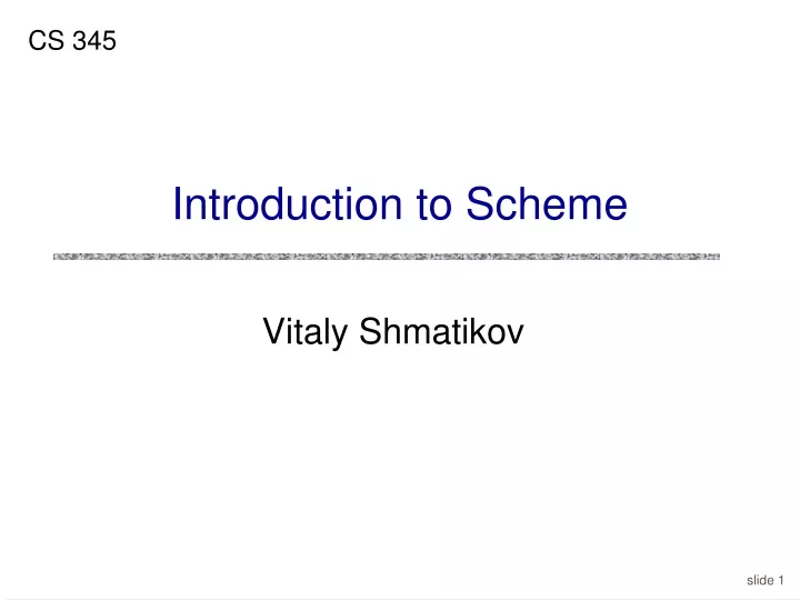 introduction to scheme