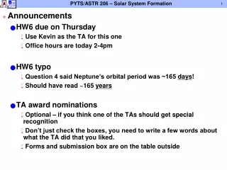 Announcements HW6 due on Thursday Use Kevin as the TA for this one Office hours are today 2-4pm