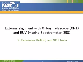 External alignment with X-Ray Telescope (XRT) and EUV Imaging Spectrometer (EIS)