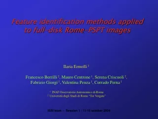 Feature identification methods applied to full-disk Rome-PSPT images