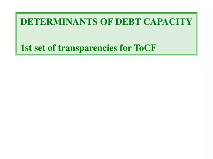 determinants of debt capacity