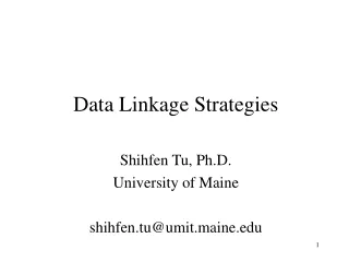 Data Linkage Strategies