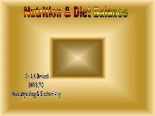 Dr. A.K  Dwivedi BHMS,MD Head,physiology &amp; Biochemistry