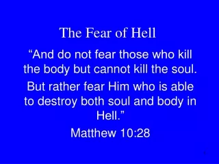 The Fear of Hell