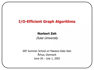 I/O-Efficient Graph Algorithms