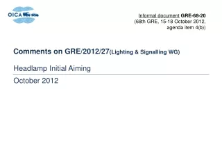 Comments on GRE/2012/27 (Lighting &amp; Signalling WG)