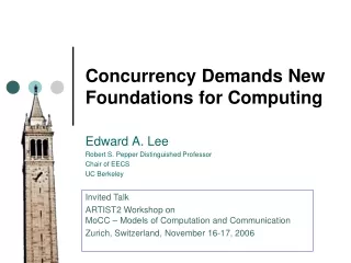 Concurrency Demands New Foundations for Computing