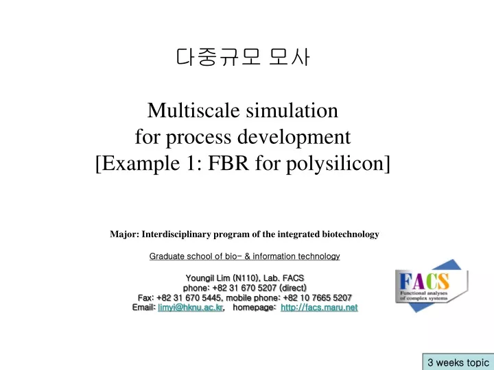 multiscale simulation for process development example 1 fbr for polysilicon