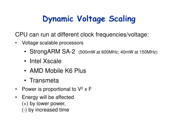 dynamic voltage scaling