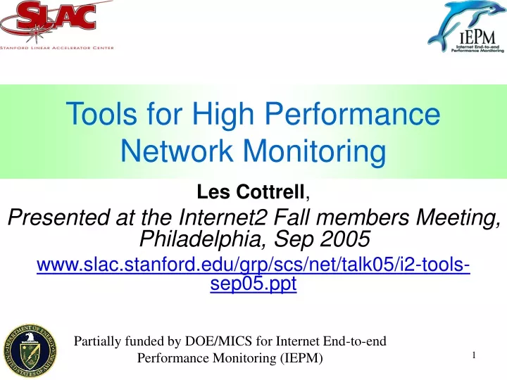 tools for high performance network monitoring