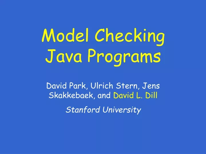 model checking java programs