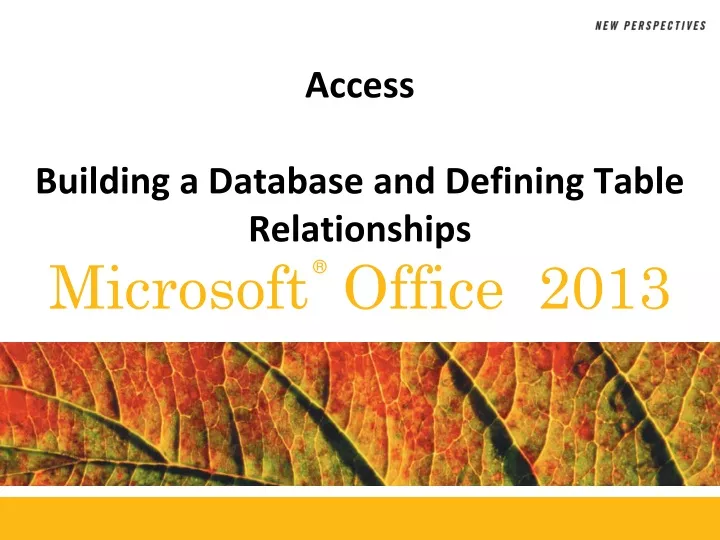 access building a database and defining table relationships