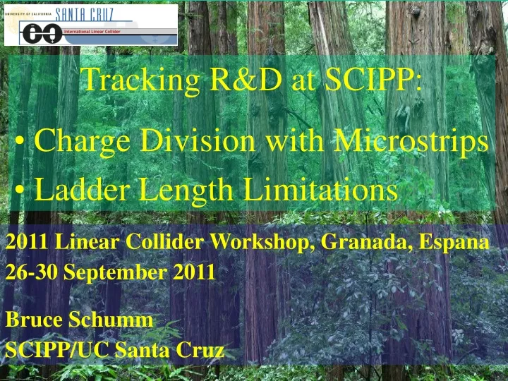 tracking r d at scipp charge division with