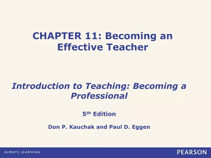 chapter 11 becoming an effective teacher