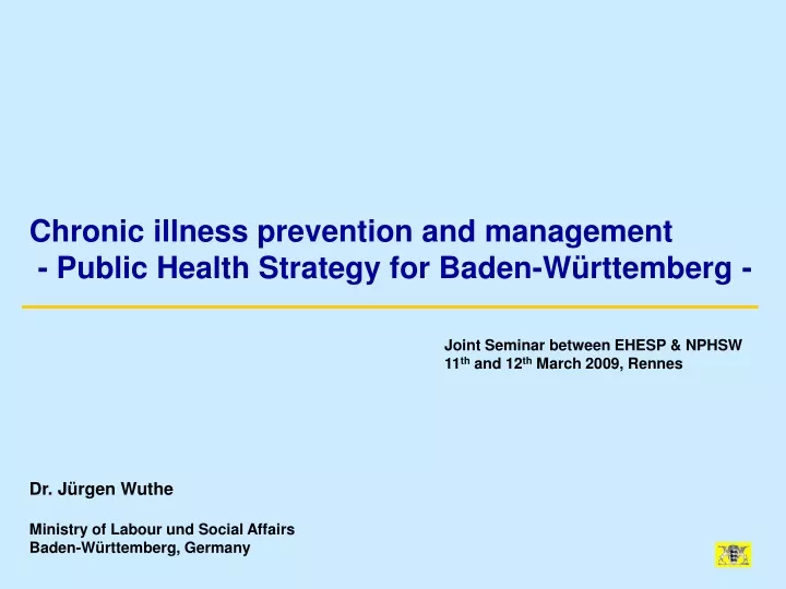 chronic illness prevention and management public