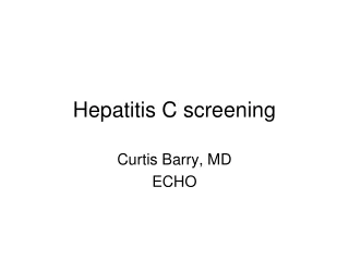 Hepatitis C screening