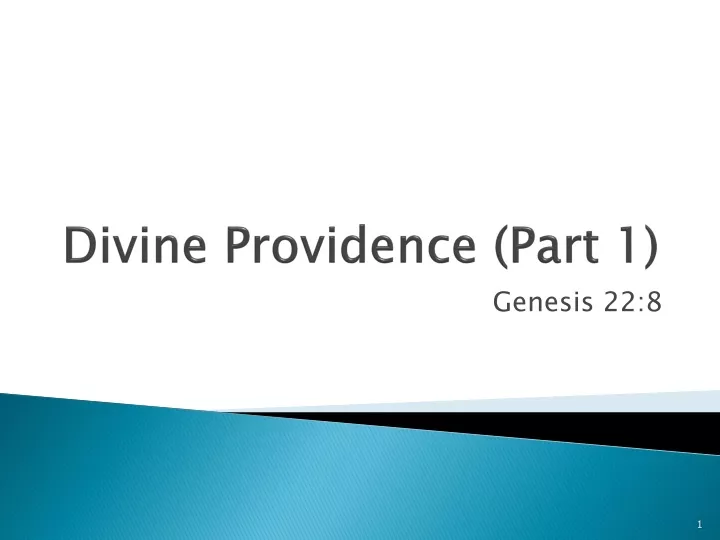 divine providence part 1