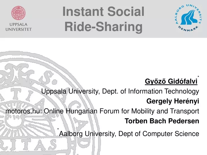 instant social ride sharing