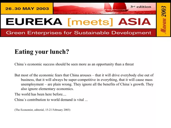 eating your lunch china s economic success should