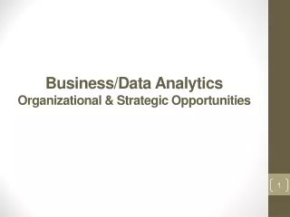 Business/Data Analytics  Organizational &amp; Strategic Opportunities