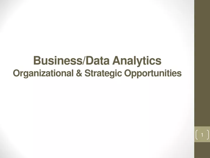 business data analytics organizational strategic opportunities