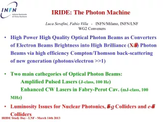 IRIDE: The Photon Machine