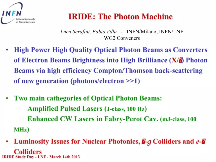 iride the photon machine