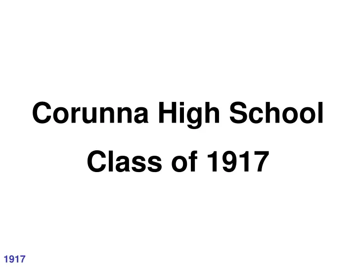 corunna high school class of 1917