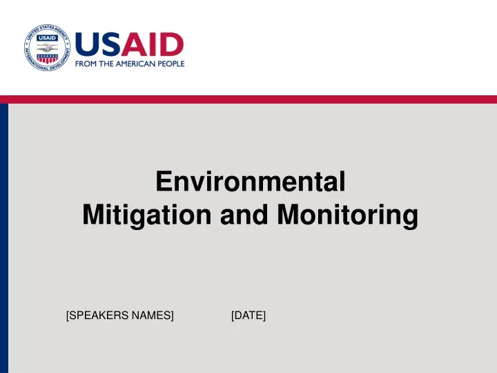 environmental mitigation and monitoring