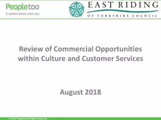 Review of Commercial Opportunities within Culture and Customer Services August 2018