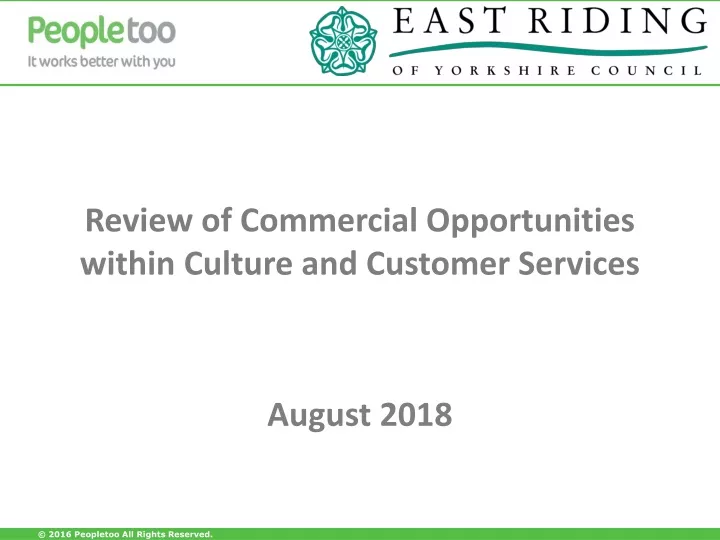 review of commercial opportunities within culture