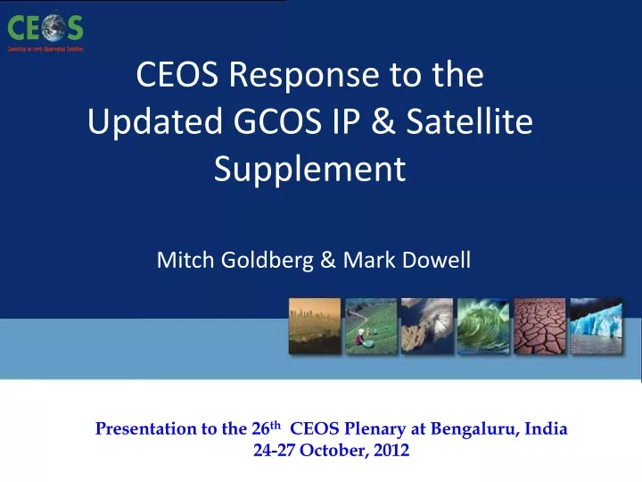 ceos response to the updated gcos ip satellite supplement