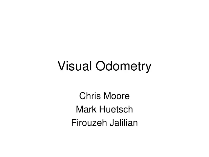visual odometry