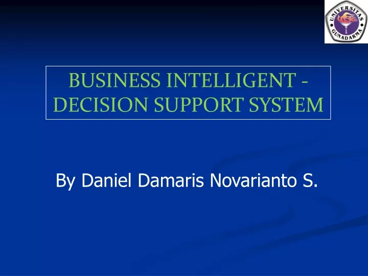business intelligent decision support system