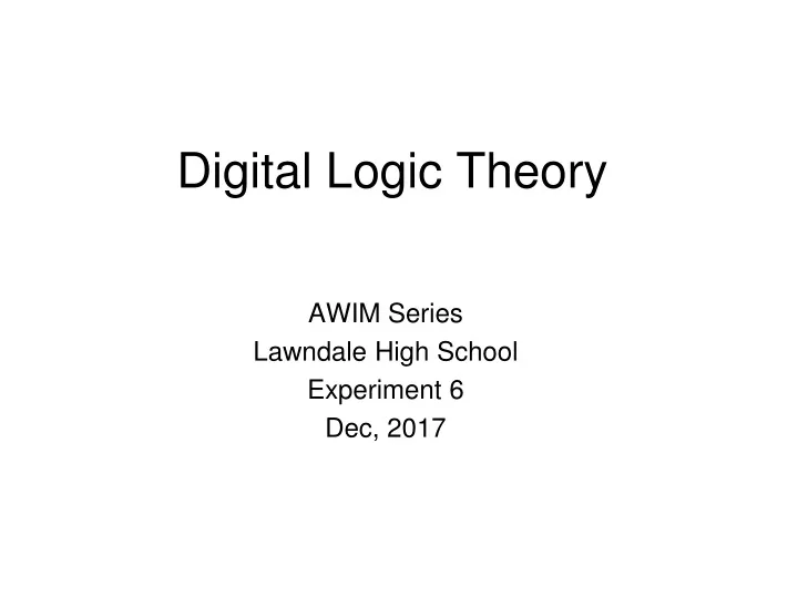 digital logic theory