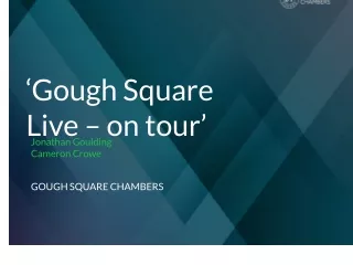 ‘Gough Square Live – on tour’